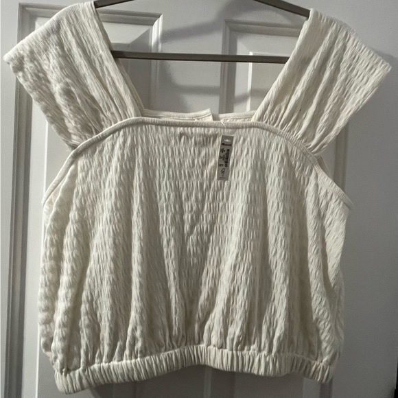 NWT Madewell Crinkle-Knit Button-Front Top Size Medium Summer - Picture 4 of 10